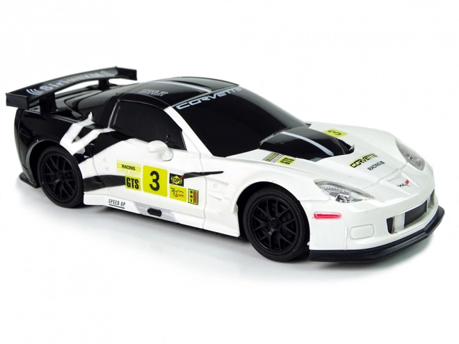 sportautó R/C corvette C6.R fehér 2.4G fényekkel