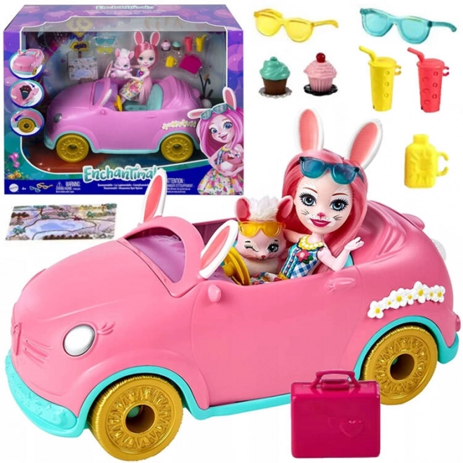 Enchantimals nyuszi autó Bree Bunnymobile játékszett