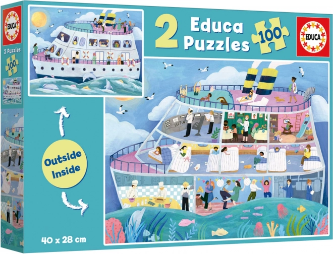 Educa puzzle hajó belül és kívül