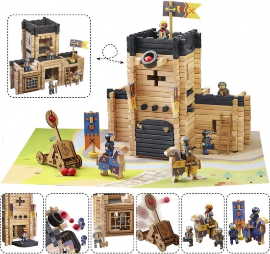 Nagy vár működő katapulttal