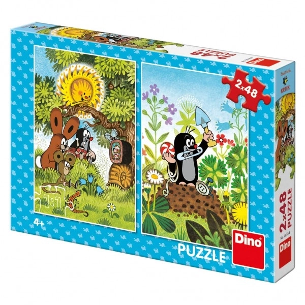 Dino Puzzle Kisvakond és barátai 2x48 darab