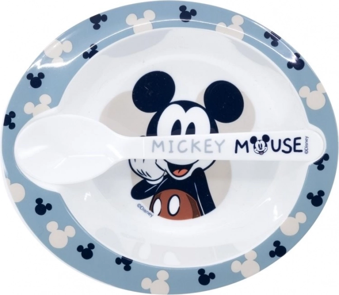 Miska és kanál Mickey Mouse mintával