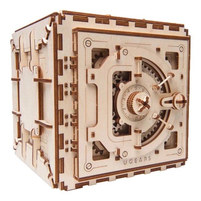 Ugears 3D fa mechanikus puzzle széf