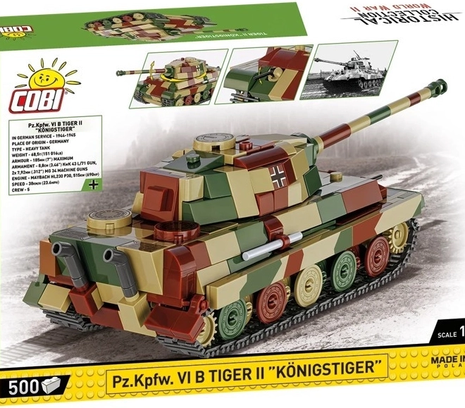 Tiger II Királytigris modelltank műanyag építőelemekből