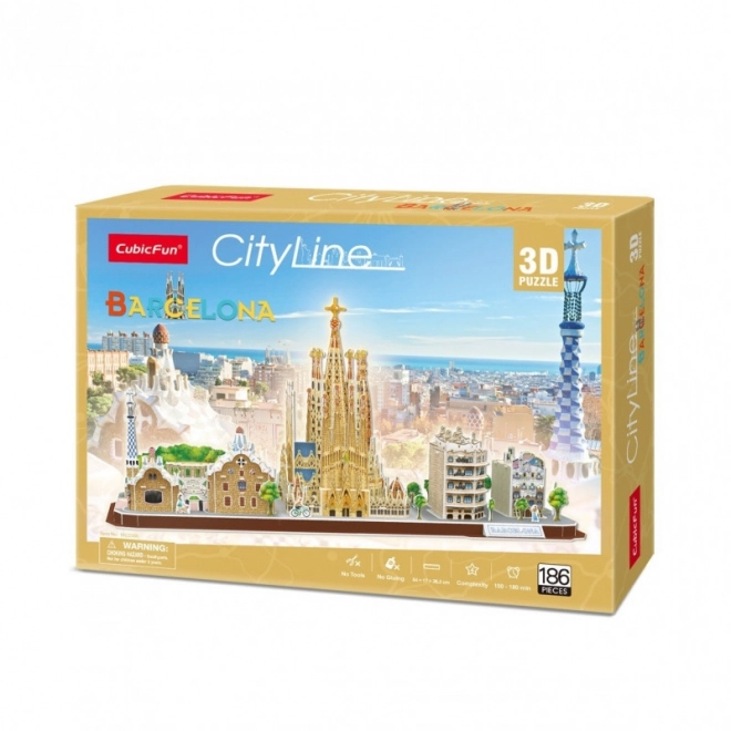 3D puzzle cityline barcelona