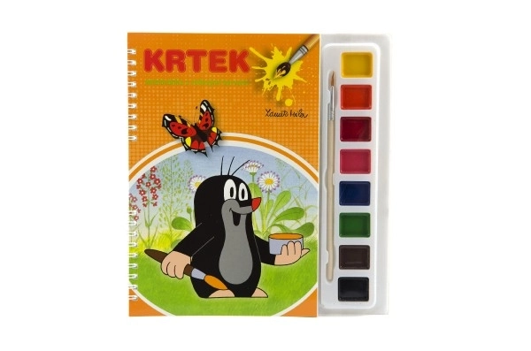Kifestőfüzet vízfestékkel és ecsettel Kisvakond