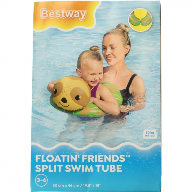 Bestway felfújható úszóöv Lustaállat mintával 50x46cm