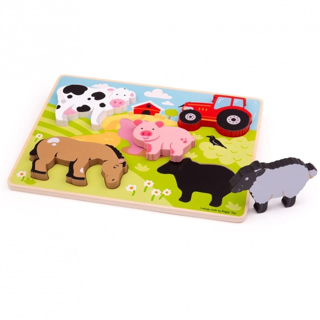 Bigjigs Toys fa farmás puzzle