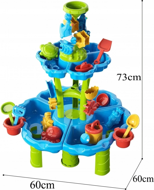 Woopie 2 az 1-ben XXL vizes és homokozó asztal szökőkúttal és delfinnel