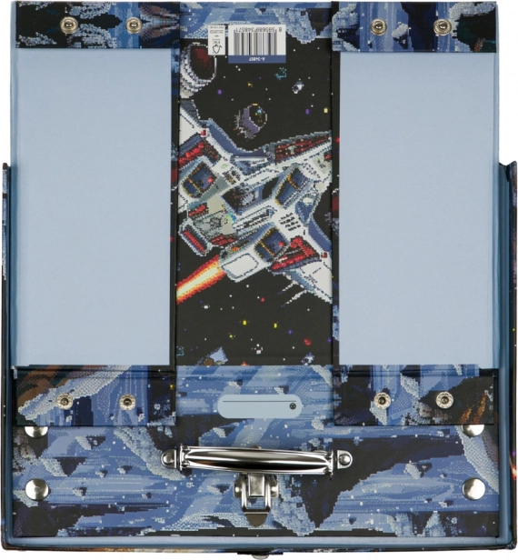 Összecsukható iskolai bőrönd Pixel Space kovácsolással