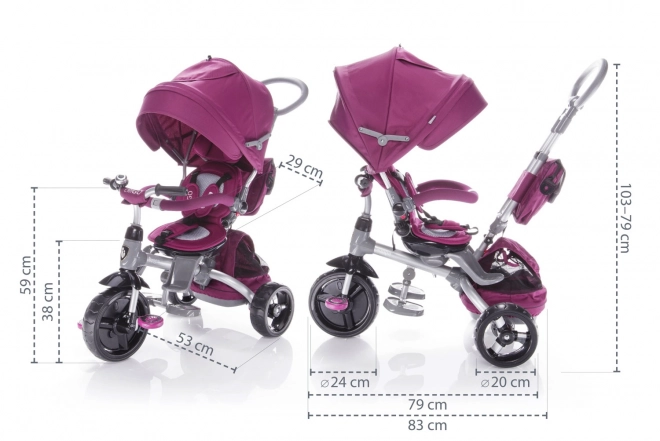 CitiGO háromkerekű tricikli Mulberry Pink