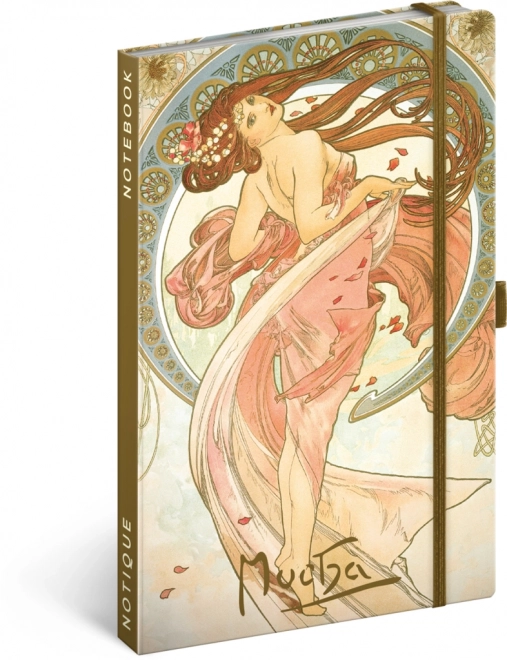 Notique notesz Alfons Mucha – Tanec, vonalas, 13 x 21 cm