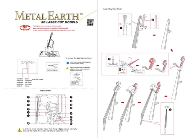 3D puzzle metal earth nagybőgő