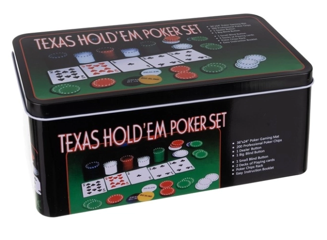 Texas póker készlet 200 zsetonnal