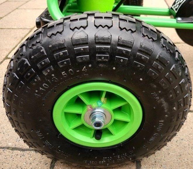 Pedálos levegős gokart + Felfújható gumik + Állítható ülés – Zöld