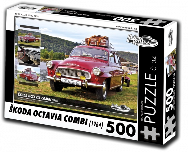 Retro-Autók puzzle Škoda Octavia Combi (1964) - 500 darab