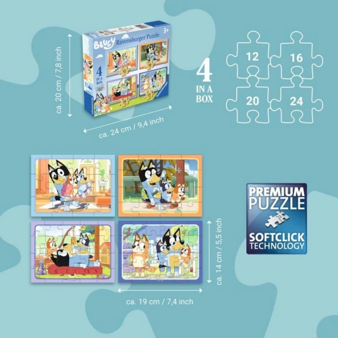 Puzzle 4v1 Bluey a Ravensburger