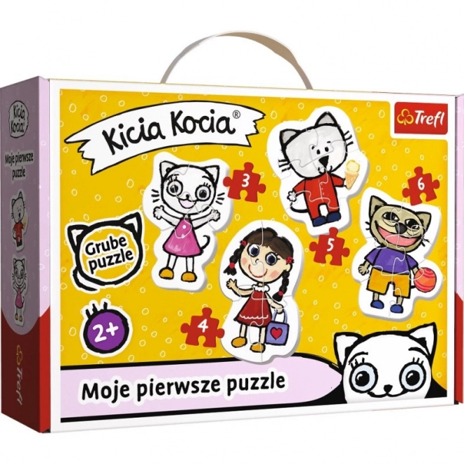 Vidám Kicia Kocia baba puzzle