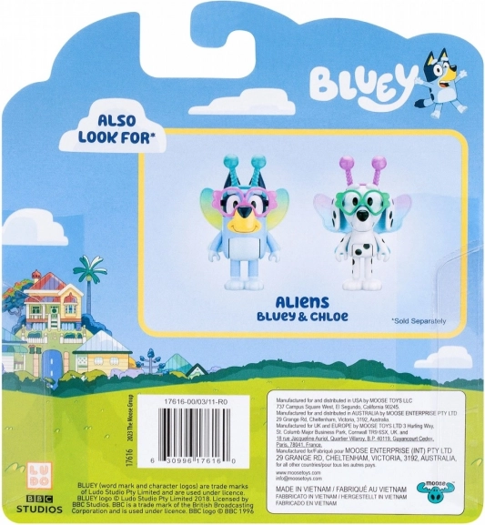 Bluey figurákok kettes csomag Baby Bluey és Chloe