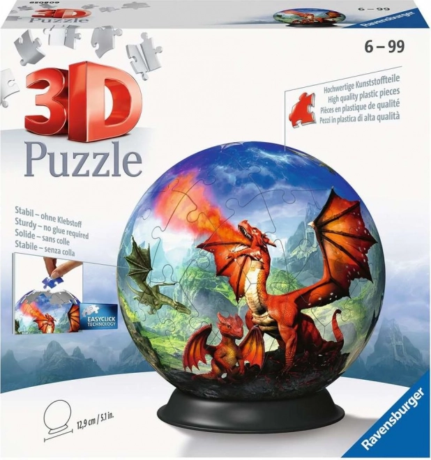 3D puzzlelabda misztikus sárkány 73 darabos