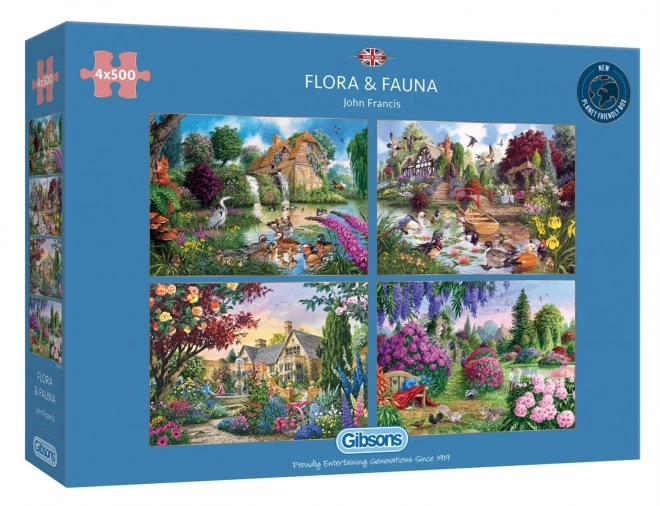 Gibsons flora és fauna puzzle 4x500 darabos