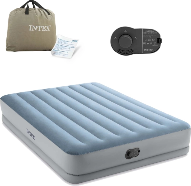 Felfújható kétszemélyes ágy INTEX 203 × 152 × 36 cm beépített elektromos pumpával