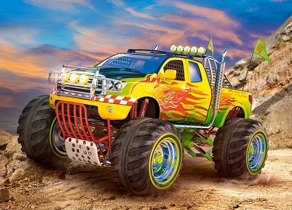 színes monster truck puzzle 260 darabos