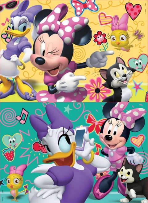 Minnie és Daisy fa puzzle 2x16 darab