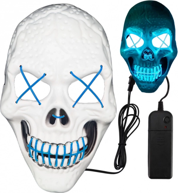 LED világító koponya maszk Halloweenre és bulikra