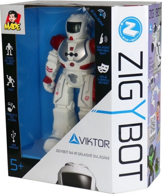 Interaktív robot Viktor 27 cm, 21 funkció, piros