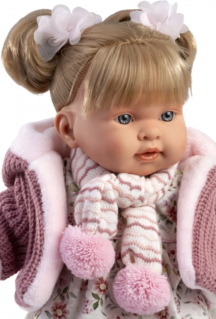Realista baba Llorens Alexandra hangokkal, puha test, 42 cm