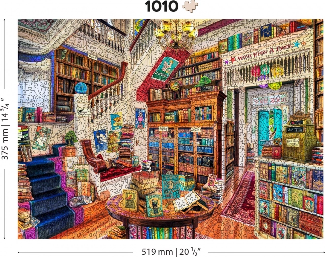 Fa puzzle Kívánság a könyvtárban 1010 darabos