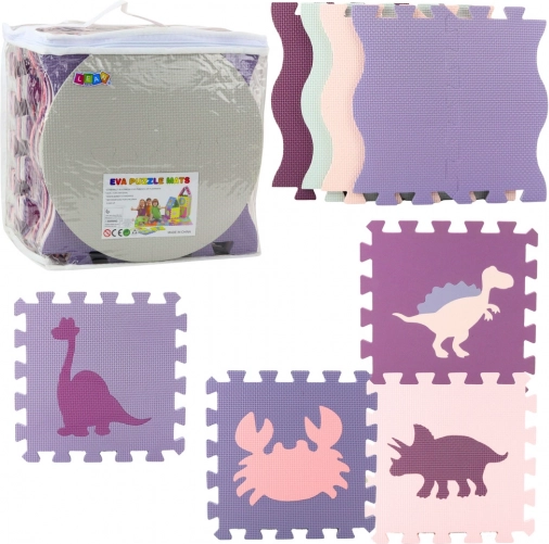 Puha oktatási habszivacs puzzle szőnyeg Rózsaszín Lila 25 db