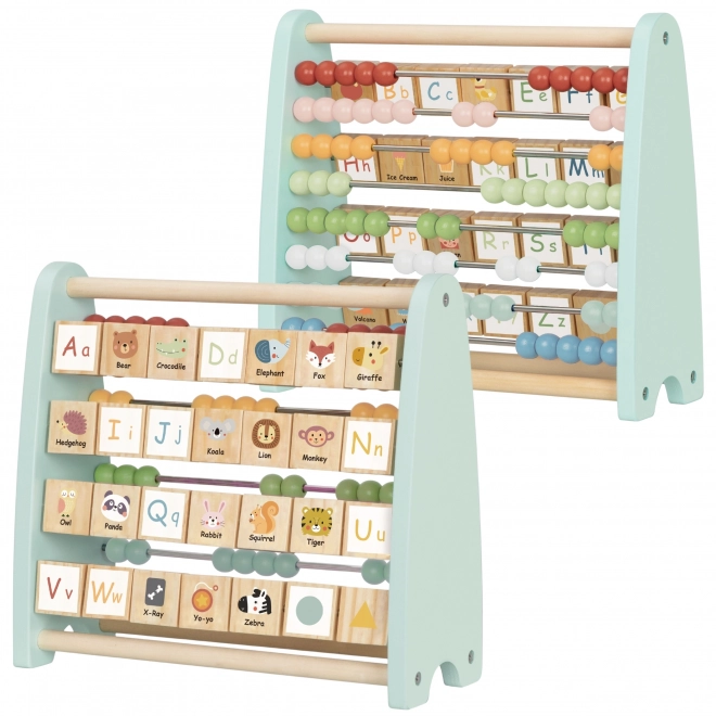 Fából készült oktatási számláló és ábécé Tooky Toy