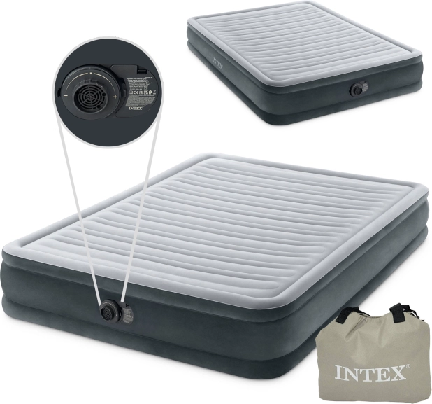 felfújható ágy beépített pumpával 203 × 152 cm – kétszemélyes intex