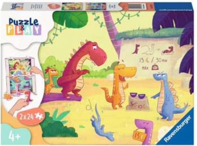 Ravensburger dinoszaurusz puzzle és játék - 2x24 darab