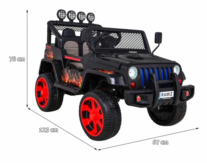 Terén jármű Raptor Drifter Flames + Távirányítás + Hajtás 4x4 + Tároló hely + Lassú indítás + MP3 LED