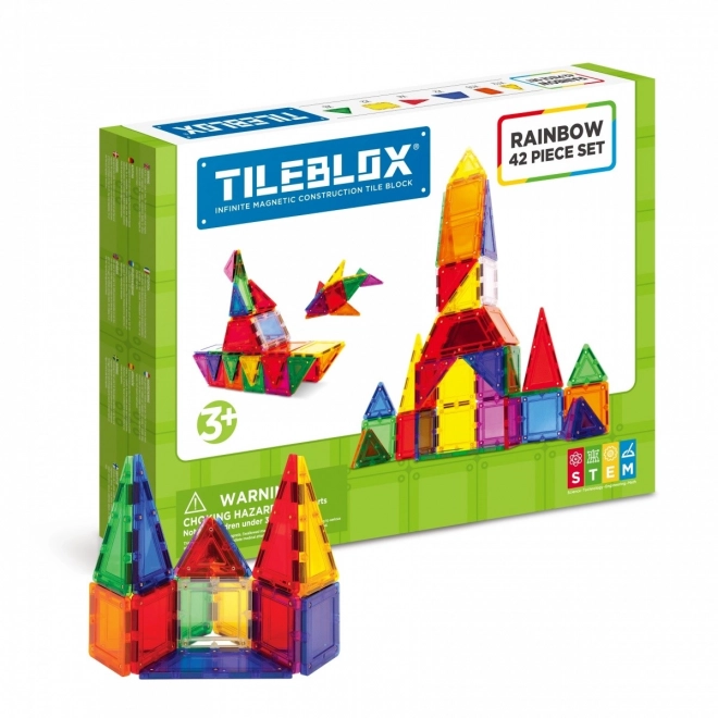 Tileblox Szivárvány Mágneses Építőkészlet 42 darabos