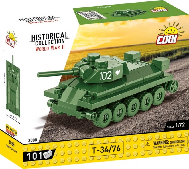 II. világháborús szovjet tank T-34/76 modell 1:72 COBI építőjáték