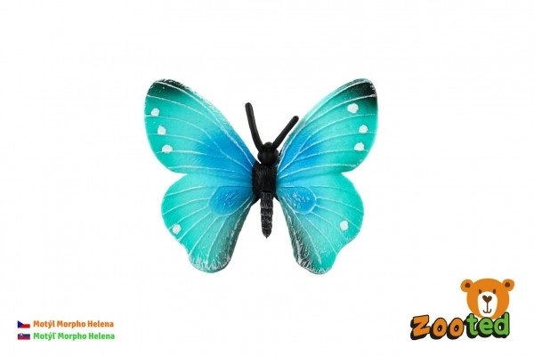 Trópusi Morpho Helena pillangó műanyagból, 7 cm-es zacskóban