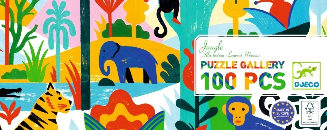 DJECO panorámás dzsungel puzzle 100 darabos