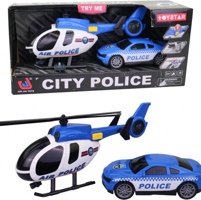 Helikopter rendőrautóval