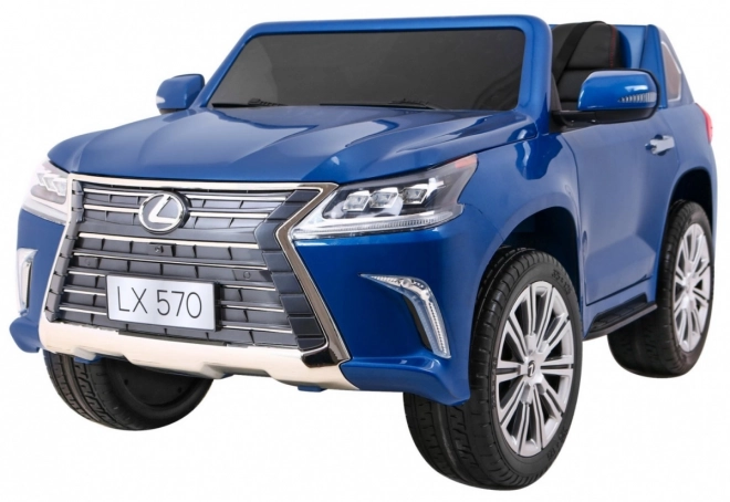 Lexus LX570 Kézzel festett autó gyerekeknek 2 fő részére - Kék + távirányító + EVA kerekek + rádió LED MP3-mal