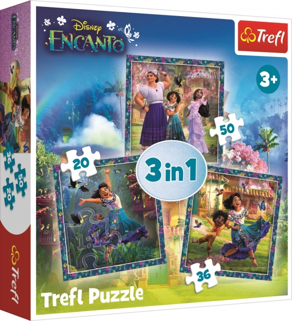 Encanto karakterek puzzle készlet 3 az 1-ben