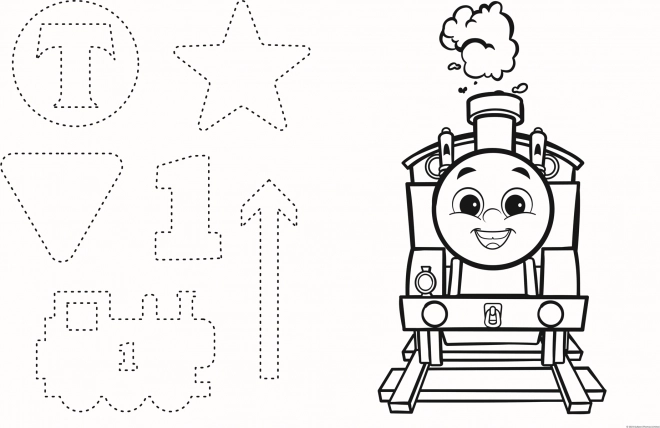 Kétszínű óriás puzzle Thomas a gőzmozdony és játékai