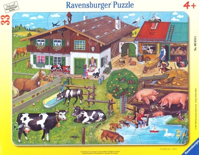 Ravensburger állatok a farmon puzzle 33 darabos