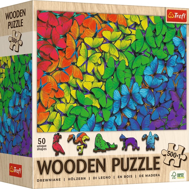 Fa puzzle TREFL Szivárvány pillangók 501 darab