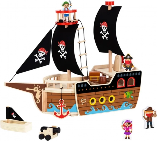 Fa kalózhajó figurákkal Tooky Toy