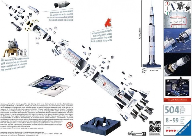 3D puzzle Apollo Saturn V rakéta