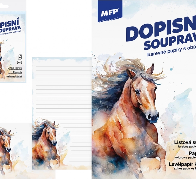 Levélpapír lovas mintával - színes készlet